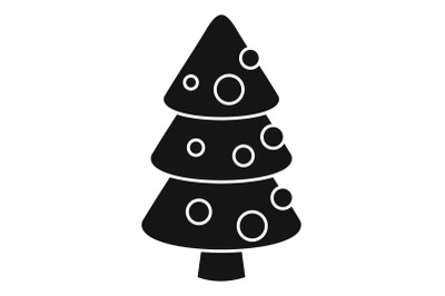 Xmas fir tree icon, simple style