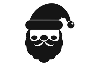 Santa face icon, simple style