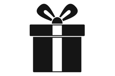 Xmas gift box icon, simple style