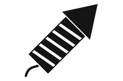 Xmas festive rocket icon, simple style