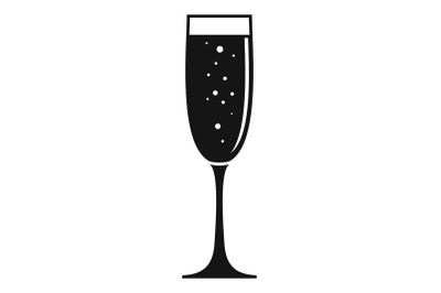 Glass champagne icon, simple style