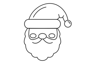 Santa face icon, outline style