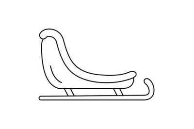 Santa sleigh icon, outline style