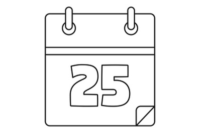 Christmas date calendar icon, outline style