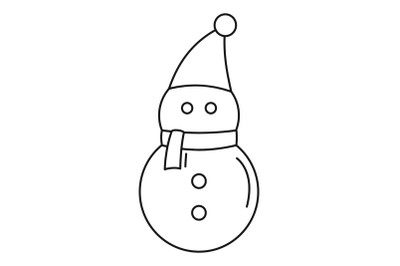 Snowman icon, outline style