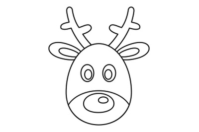 Deer head icon, outline style