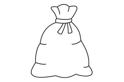 Santa sack icon, outline style