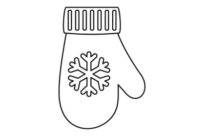 Winter glove icon, outline style