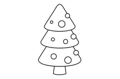 Xmas fir tree icon, outline style