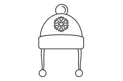 Winter hat icon, outline style