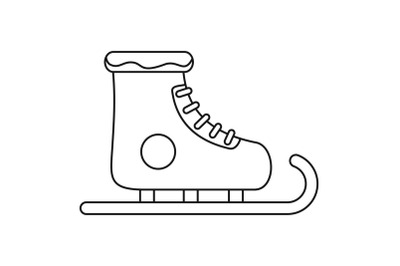 Winter skates icon, outline style