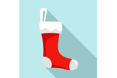 Red sock icon, flat style