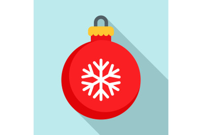 Xmas tree ball icon, flat style