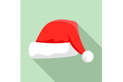 Santa hat icon, flat style