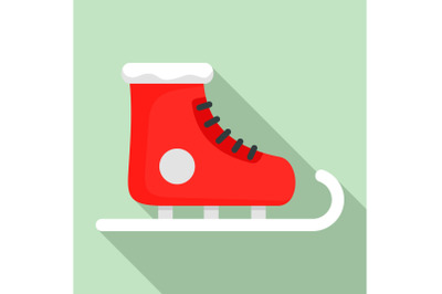 Winter skates icon, flat style