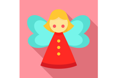 Xmas fairy icon, flat style