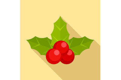 Holly berry icon, flat style