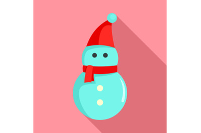 Snowman icon, flat style