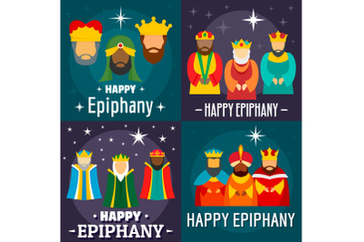 Epiphany banner set, flat style