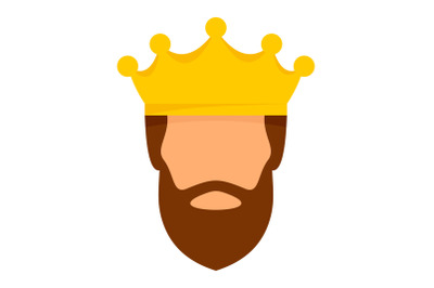 Crown king icon, flat style