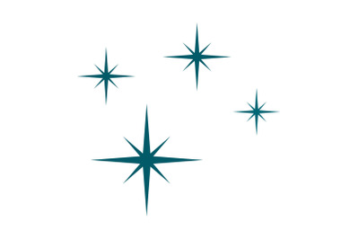 Blue stars icon, flat style