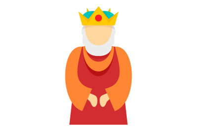 Christian king icon, flat style