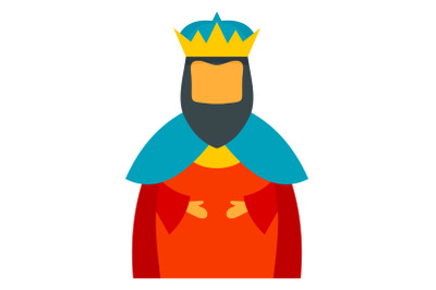 Christian epiphany king icon, flat style