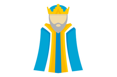 Biblical king icon, flat style