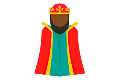 Magic epiphany king icon, flat style