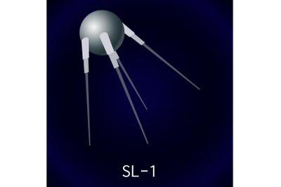 Space satellite icon, cartoon style