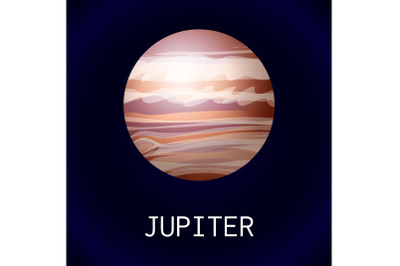 Jupiter planet icon, cartoon style