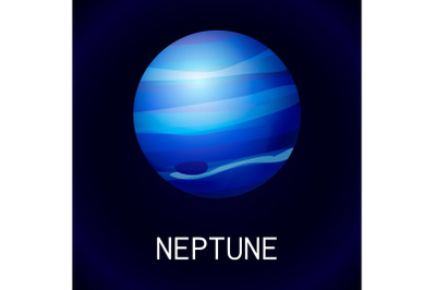 Neptune planet icon, cartoon style
