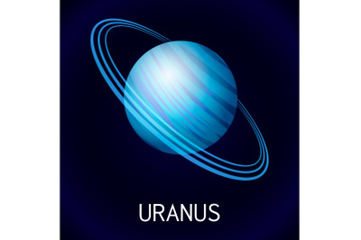 Uranus icon, cartoon style