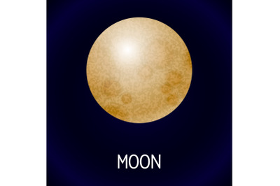Moon icon, cartoon style