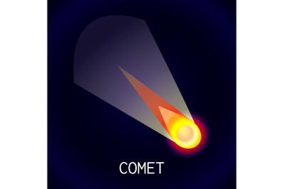 Comet icon, cartoon style