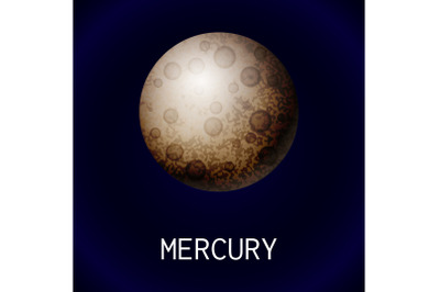 Mercury planet icon, cartoon style