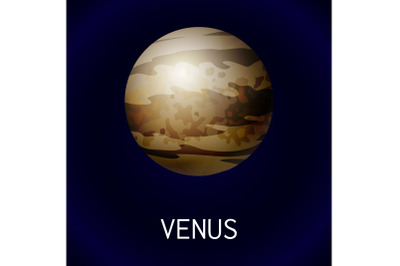Venus planet icon, cartoon style