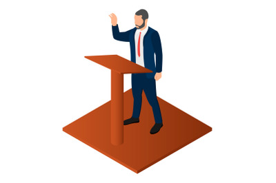 Election candidate icon, isometric style