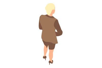 Business woman icon, isometric style