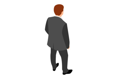 Back of businessman icon, isometric style