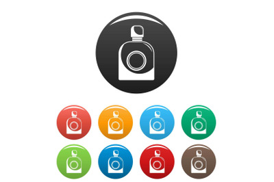 Fresh perfume icons set color