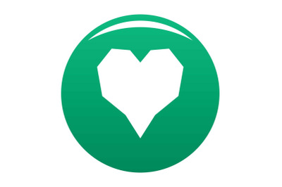Angular heart icon vector green