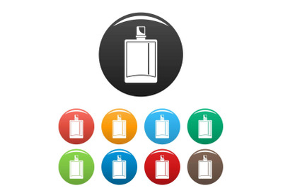 Lime perfume icons set color