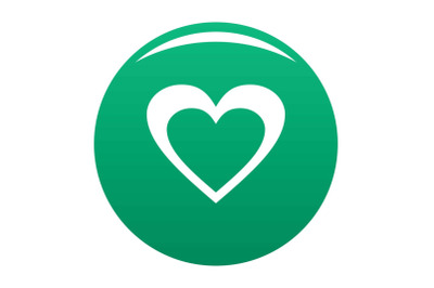 Huge heart icon vector green