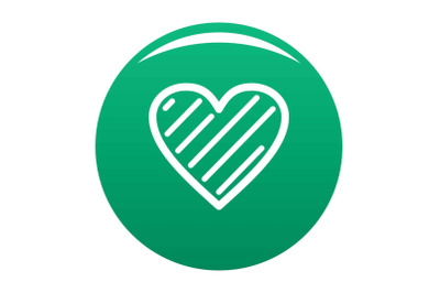 Simple heart icon vector green