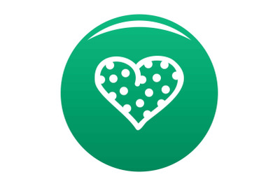 Pea heart icon vector green