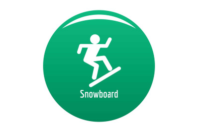 Snowboard icon vector green