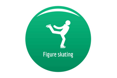 Figure skating icon vector green