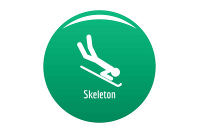 Skeleton icon vector green