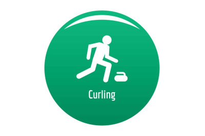 Curling icon vector green